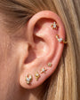 Thalassa Sea Turtle Flatback Stud - Gold Crystal Clear - CS-KSD-0192-TI-J-B - 06