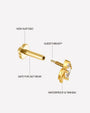 Thalassa Sea Turtle Flatback Stud - Gold Crystal Clear - CS-KSD-0192-TI-J-B - 15