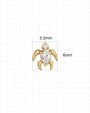 Thalassa Sea Turtle Flatback Stud - Gold Crystal Clear - CS-KSD-0192-TI-J-B - 17