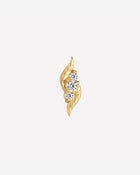 Flowing Flame Leaf Flatback Stud