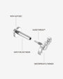 Wicked Sweetheart Flatback Stud in silver tone - internally threaded construction