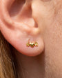 Wicked Sweetheart Flatback Stud in gold tone - lobe styling