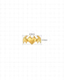 Wicked Sweetheart Flatback Stud in gold tone - dimensions 6.8mm wide by 3.4mm high