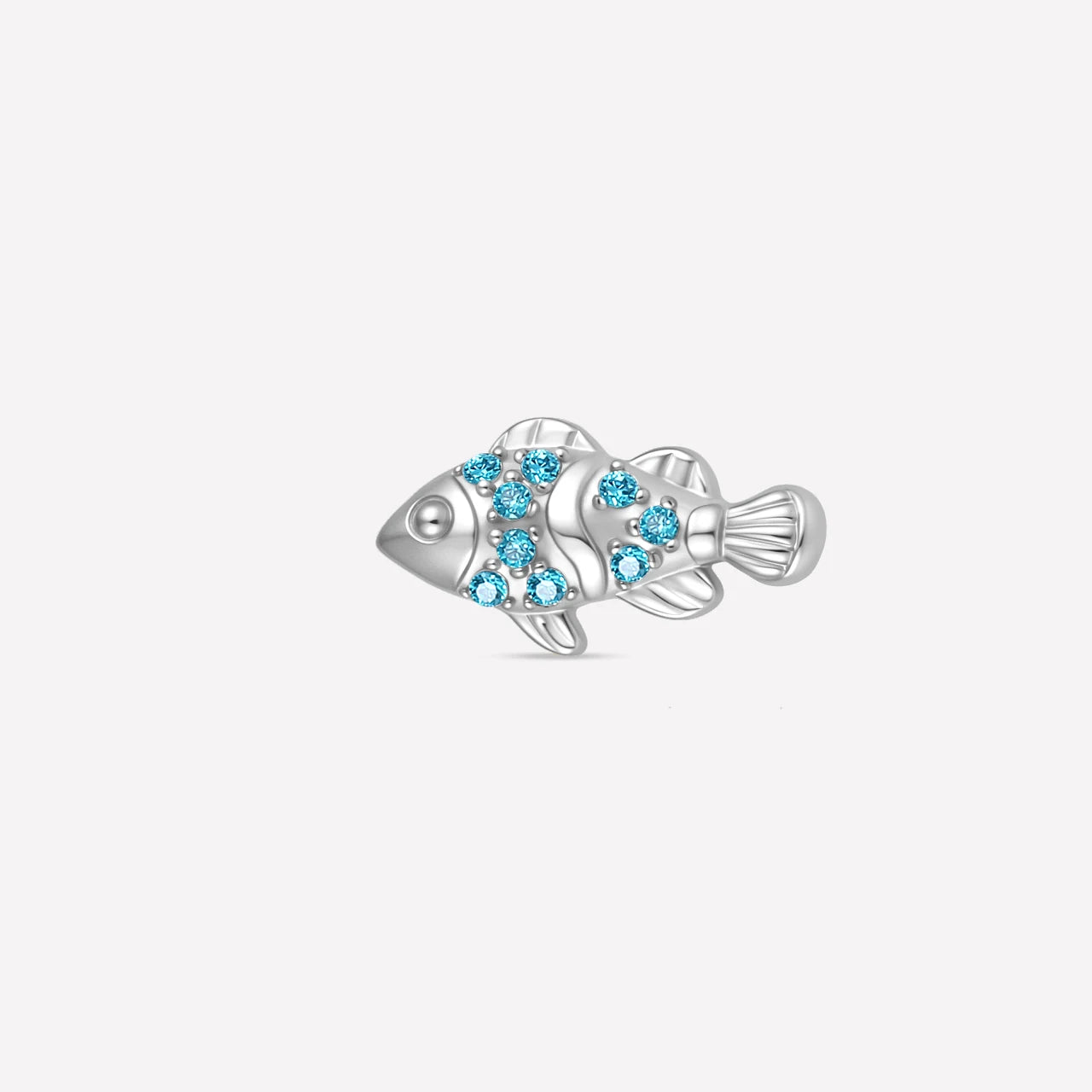 Coral Clownfish Flatback Stud - Silver Ocean Mist - CS-KSD-0279-TI-G-HL - 01