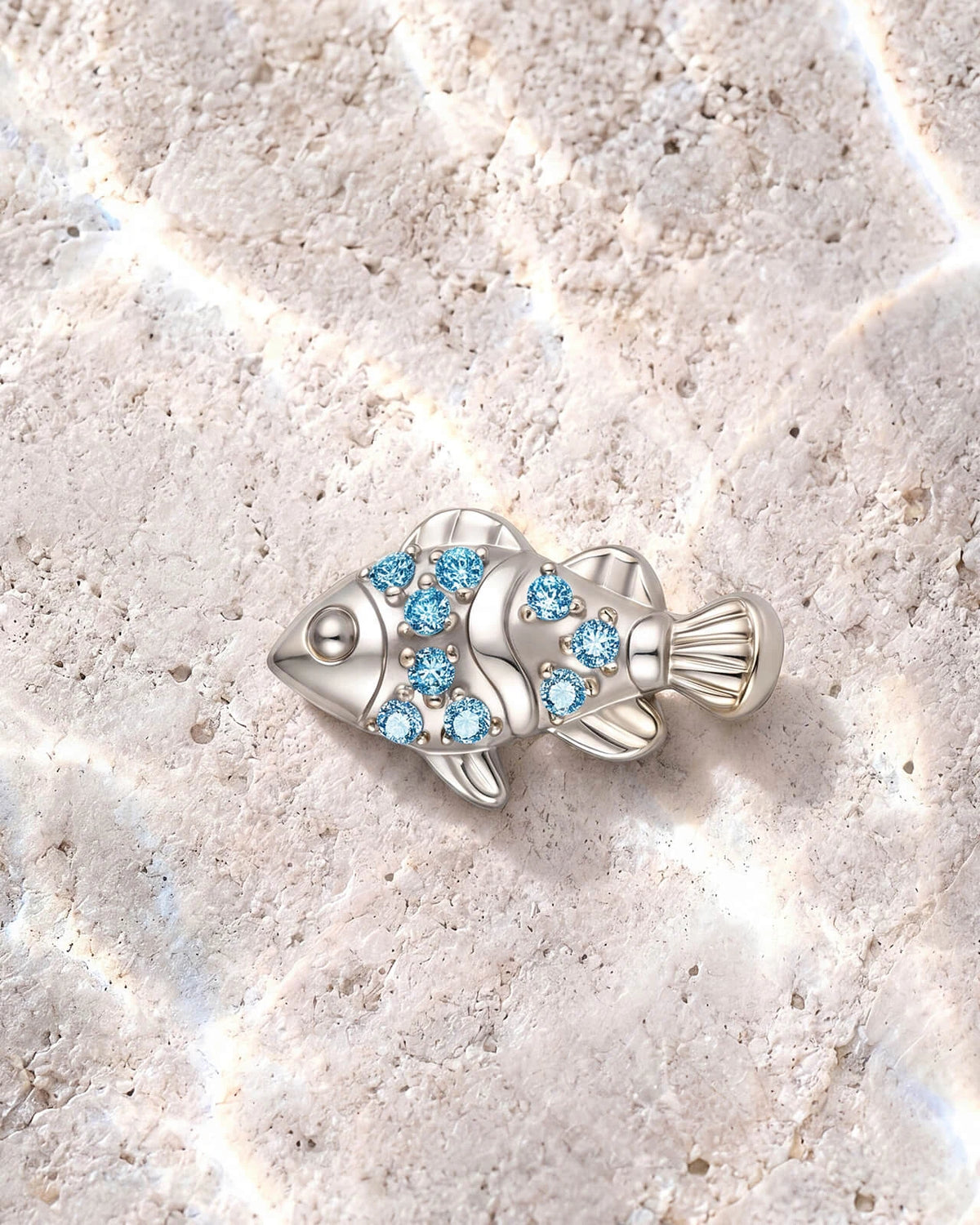 Coral Clownfish Flatback Stud - Silver Ocean Mist - CS-KSD-0279-TI-G-HL - 04