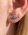 Coral Clownfish Flatback Stud - Silver Ocean Mist - CS-KSD-0279-TI-G-HL - 05