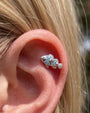 Coral Clownfish Flatback Stud - Silver Ocean Mist - CS-KSD-0279-TI-G-HL - 06
