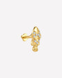 Coral Clownfish Flatback Stud - Gold Crystal Clear - CS-KSD-0279-TI-J-B - 07