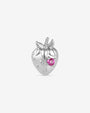 Strawberry Crush Flatback Stud, threadless, silver with pink red stone, product view