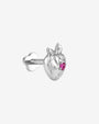 Strawberry Crush Flatback Stud, threadless, silver with pink red stone, product view