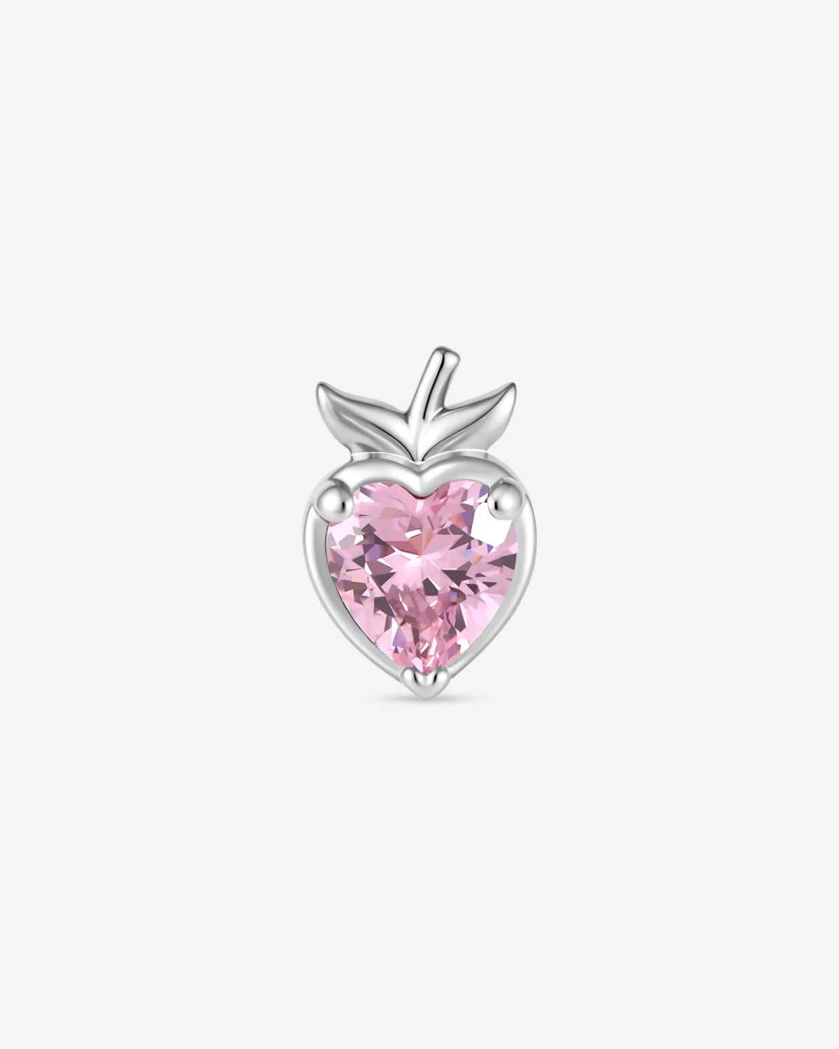 Peach Blush Flatback Stud - Silver - product view 1