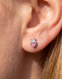 Peach Blush Flatback Stud - Silver - ear styling