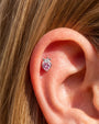 Peach Blush Flatback Stud - Silver - ear styling