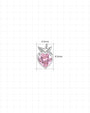 Peach Blush Flatback Stud - Silver - 4.5mm x 6.5mm dimensions