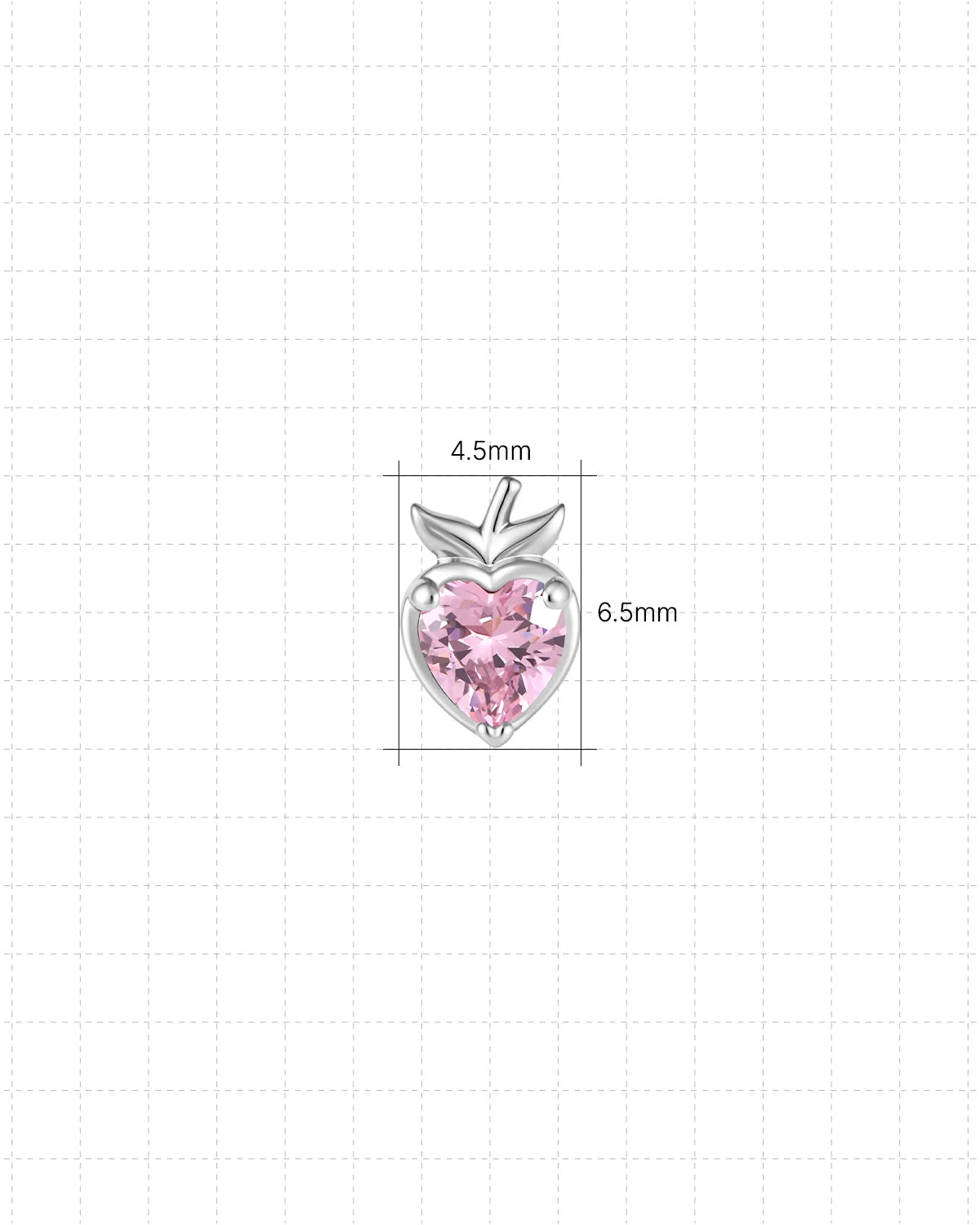 Peach Blush Flatback Stud - Silver - 4.5mm x 6.5mm dimensions
