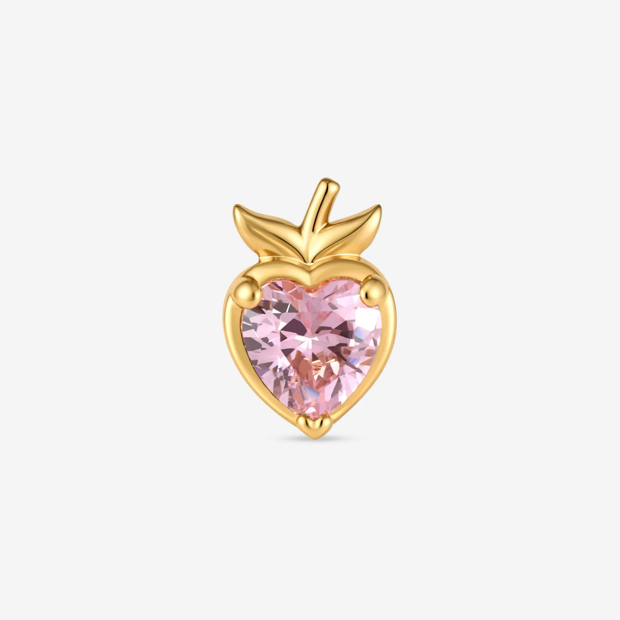 Peach Blush Flatback Stud - Gold - product view 1