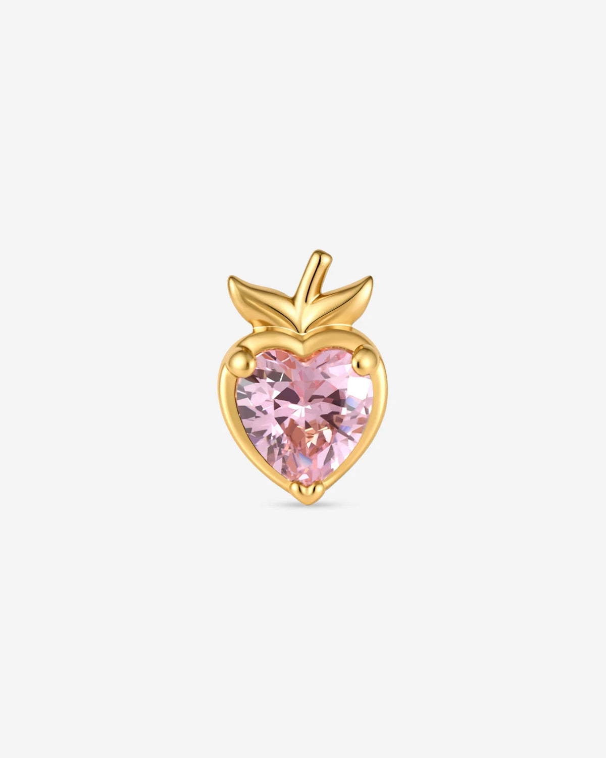 Peach Blush Flatback Stud - Gold - product view 1