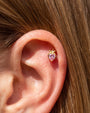 Peach Blush Flatback Stud - Gold - ear styling