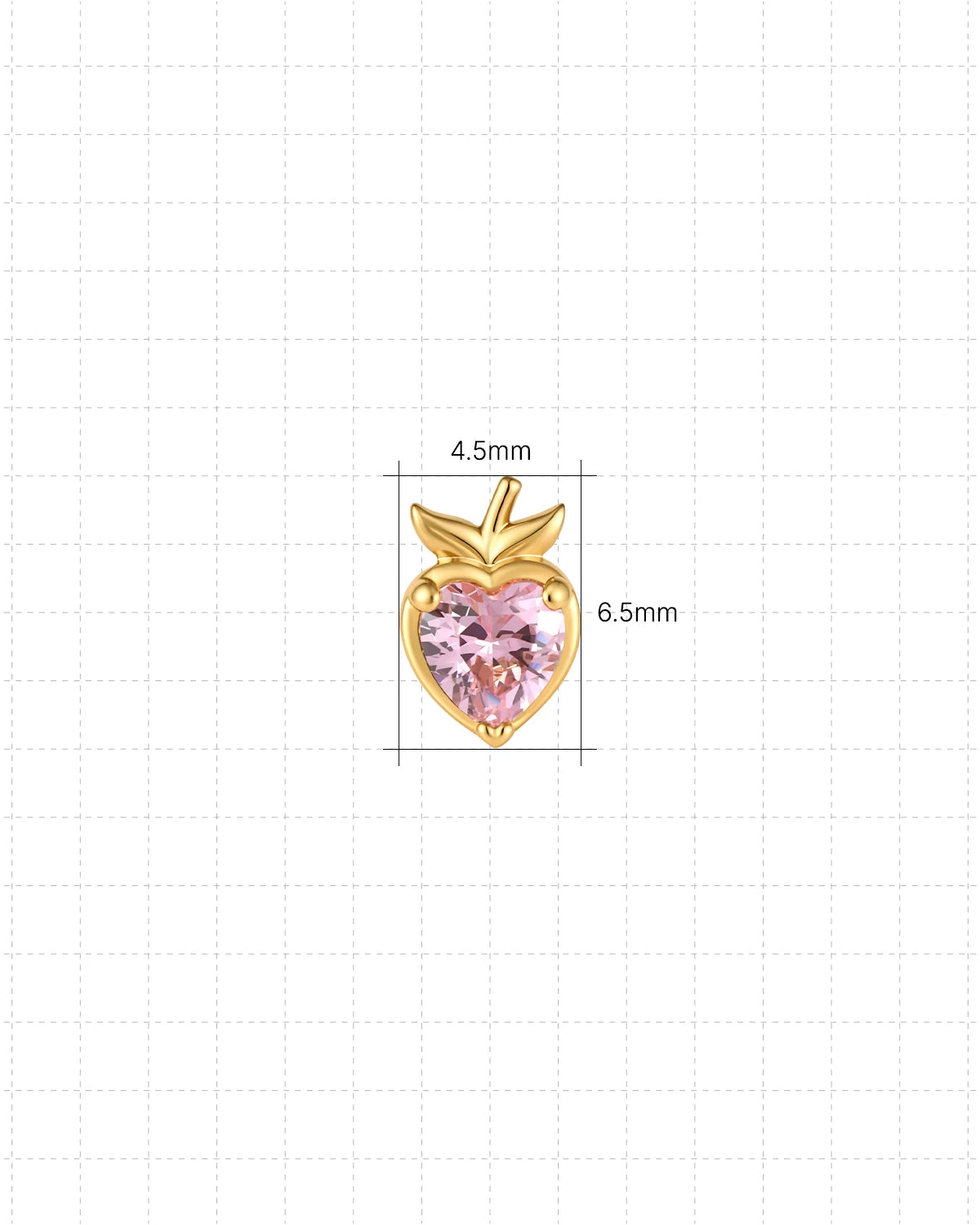 Peach Blush Flatback Stud - Gold - 4.5mm x 6.5mm dimensions
