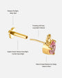 Peach Blush Flatback Stud - Gold - threadless push pin construction