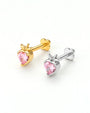 Peach Blush Flatback Stud - Gold - product view 7