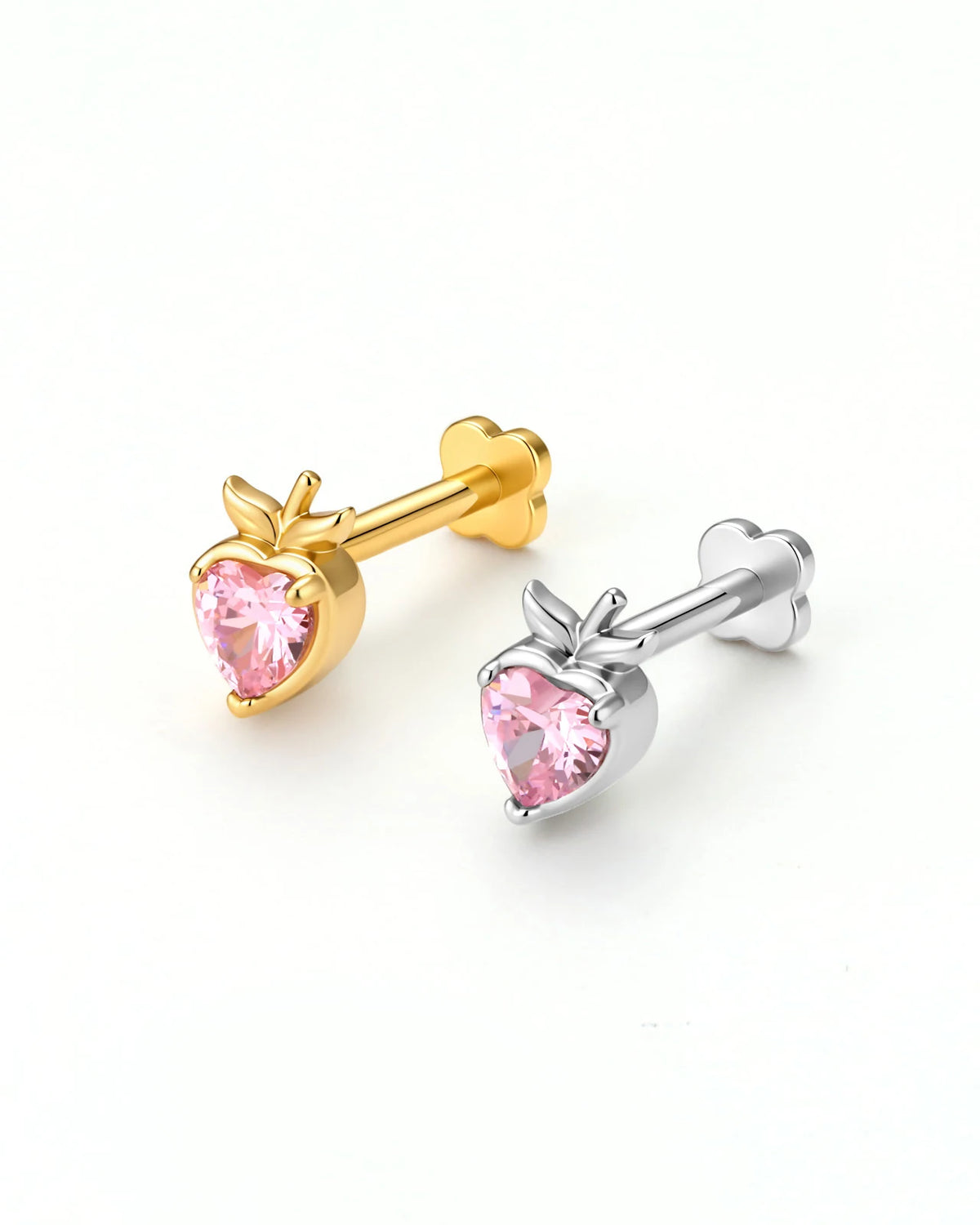 Peach Blush Flatback Stud - Gold - product view 7