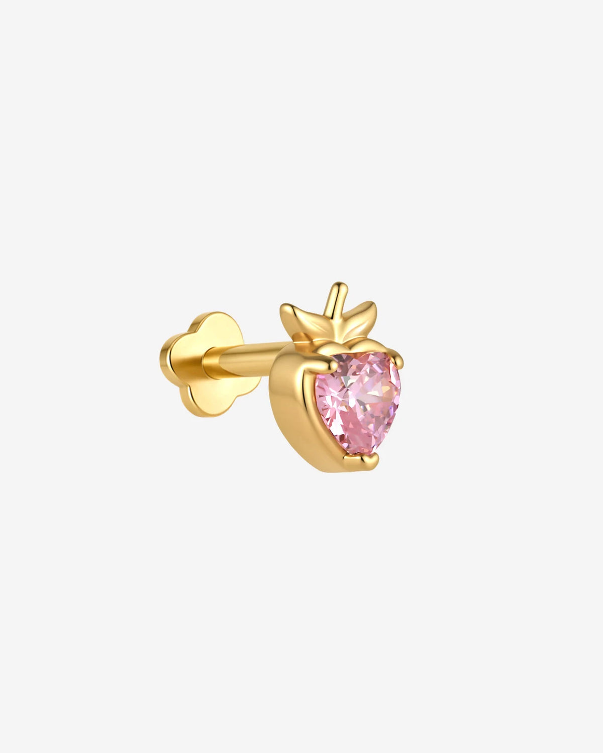 Peach Blush Flatback Stud - Gold - product view 8