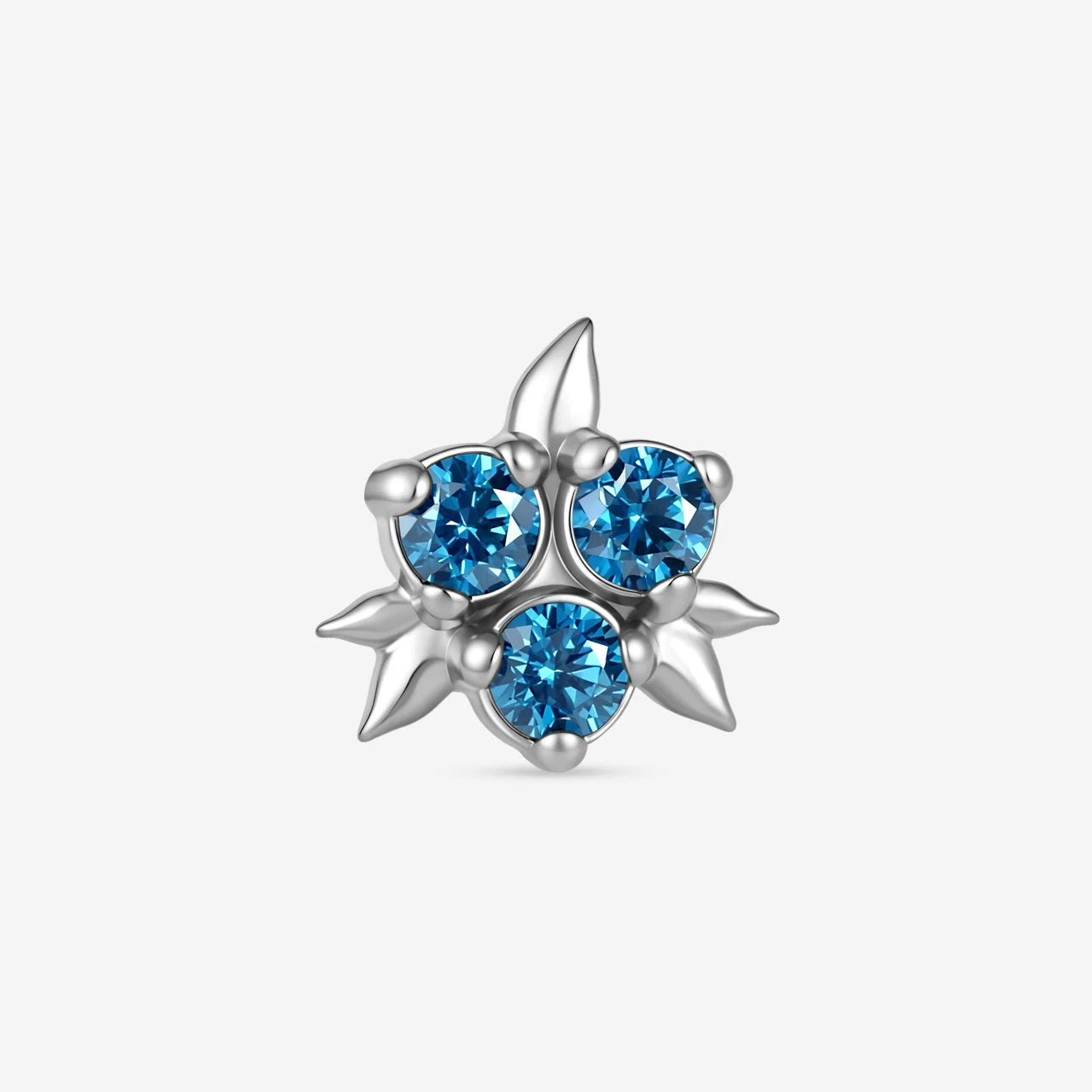 Blueberry Kiss Flatback Stud - Silver - product view 1