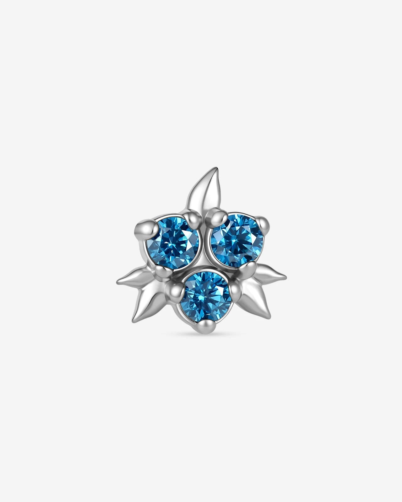 Blueberry Kiss Flatback Stud - Silver - product view 1