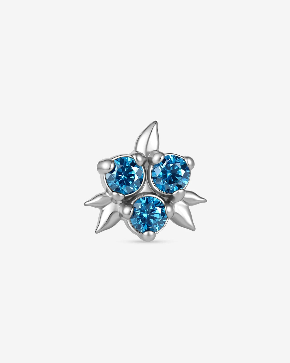 Blueberry Kiss Flatback Stud - Silver - product view 1