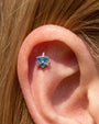 Blueberry Kiss Flatback Stud - Silver - ear styling