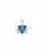 Blueberry Kiss Flatback Stud - Silver - 5.9mm x 6.0mm dimensions