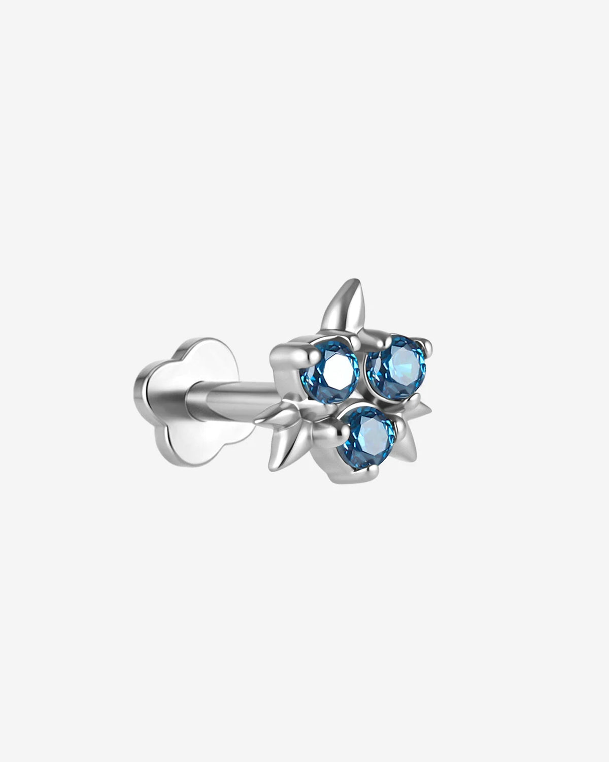 Blueberry Kiss Flatback Stud - Silver - product view 8