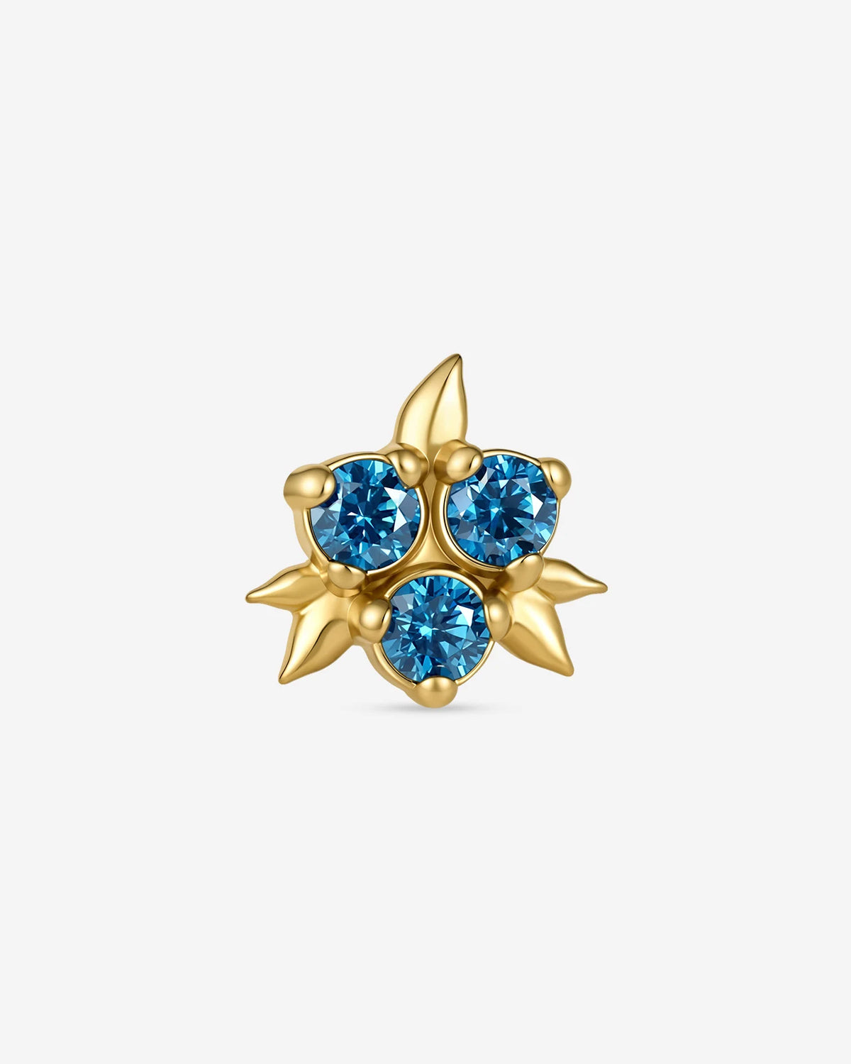 Blueberry Kiss Flatback Stud - Gold - product view 1