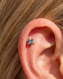 Blueberry Kiss Flatback Stud - Gold - ear styling