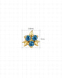 Blueberry Kiss Flatback Stud - Gold - 5.9mm x 6.0mm dimensions