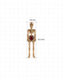 Undead Love skeleton flatback stud, gold with red heart zirconia, 4.9mm by 18.3mm dimensions