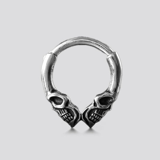 CALLSOUL Double Skull Mouth Septum Nose Ring