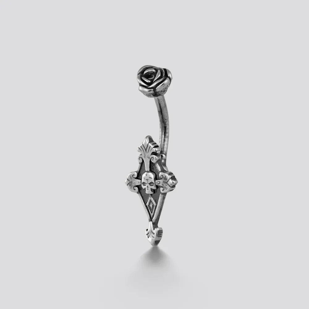 DARK ELEGANCE CROSS BELLY BUTTON RING