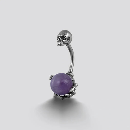 DARK AMETHYST BELLY BUTTON RING