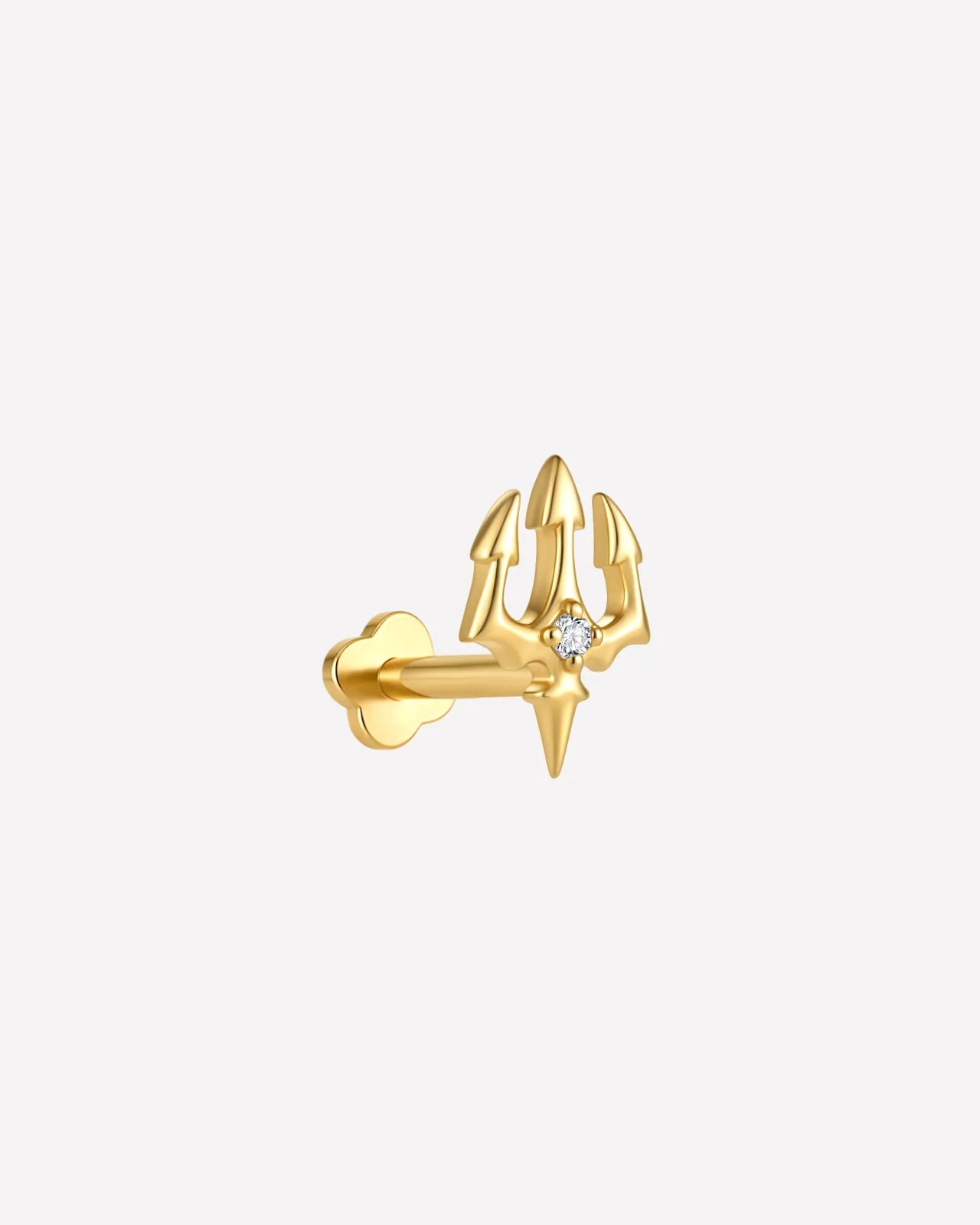 Gold Abyssal Trident flatback stud alternate view