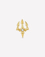 Abyssal Trident flatback stud in gold tone titanium with clear cubic zirconia