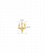 Gold Abyssal Trident jewelry front dimensions 5.6mm by 8.5mm