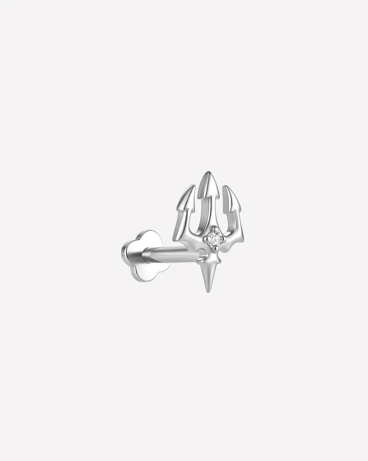 Silver Abyssal Trident flatback stud alternate view