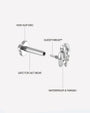 Silver Abyssal Trident flatback stud product features