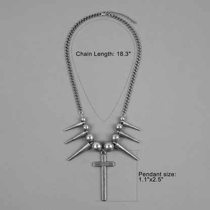 REBEL SPIKED CROSS NECKLACES