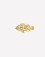 Coral Clownfish Flatback Stud in gold with Crystal Clear zirconia