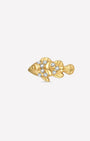 Coral Clownfish Flatback Stud in gold with Crystal Clear zirconia