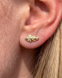 Gold Coral Clownfish Flatback Stud worn on ear