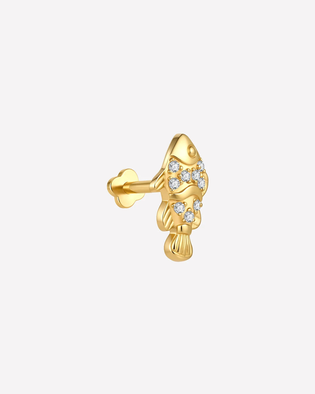 Gold Coral Clownfish Flatback Stud product view